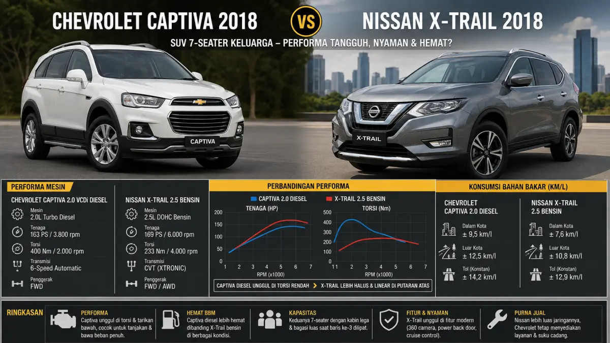 Chevrolet Captiva 2018 vs Nissan X-Trail 2018