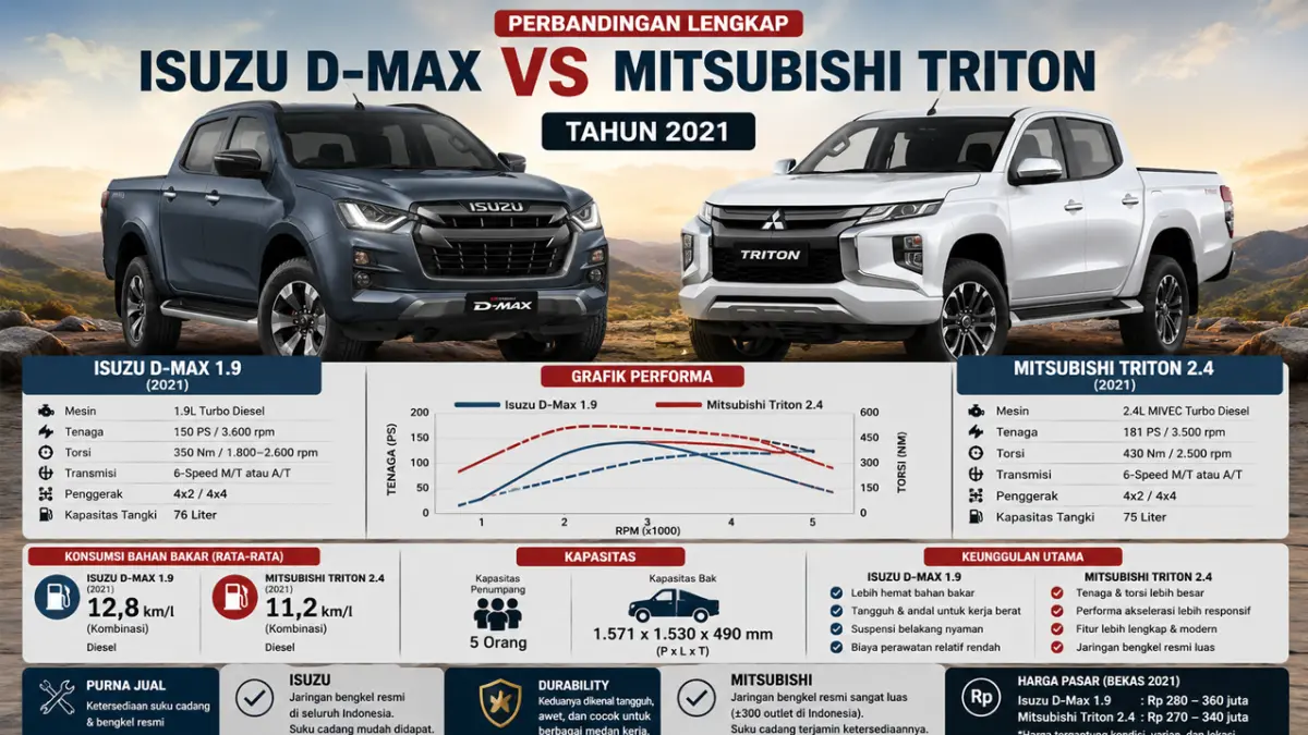D-Max atau Triton 2021 lebih layak dibeli?