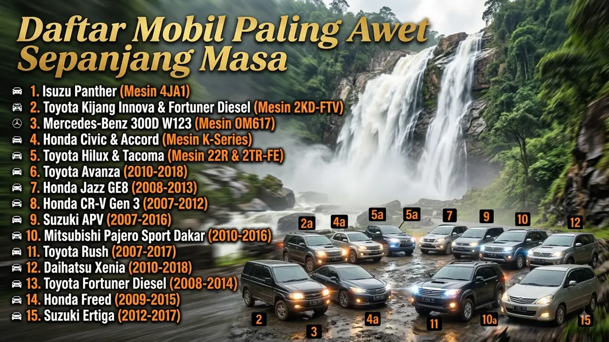 Daftar 15 Mobil dengan Mesin Paling Awet yang Minim Sensor Elektronik Rumit
