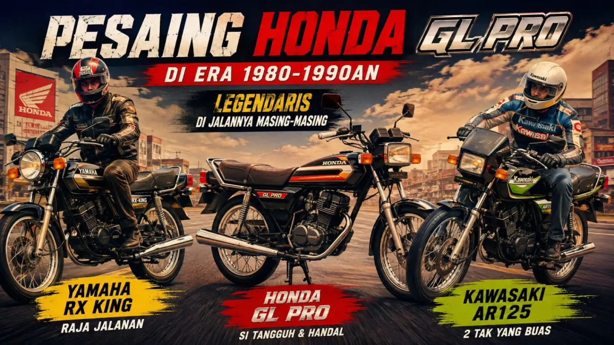 Ilustrasi: Ada tiga motor batangan yang pernah merajai jalanan Indonesia di era tahun 1980-1990an. (ai/Sulistiono)