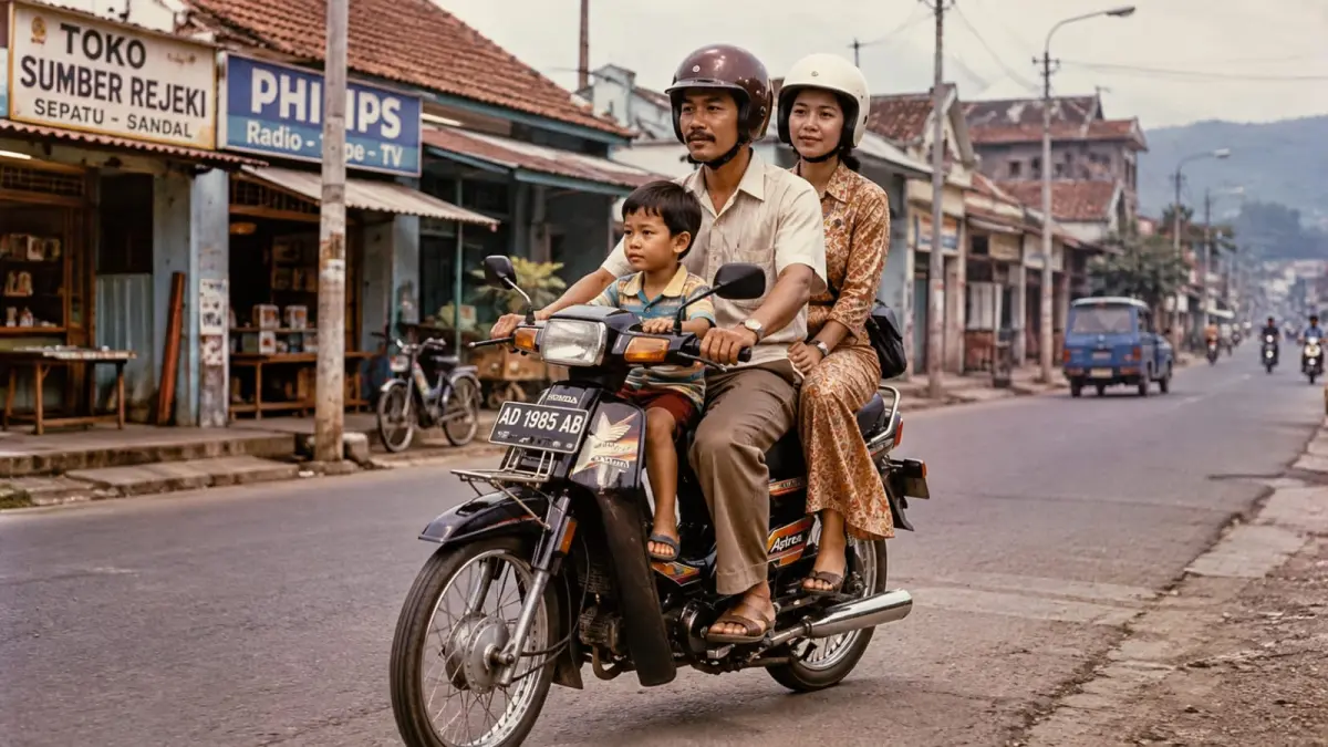 Ilustrasi: Honda Astrea pernah mewarnai perjalanan berkendara masyarakat Indonesia di era tahun 1980-1990. (ai/Sulistiono)