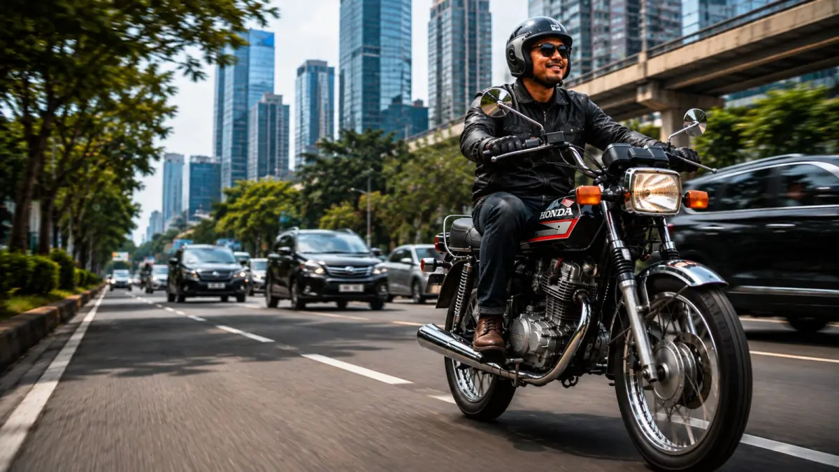 Ilustrasi: Honda GL Pro, motor lawas yang "menolak mati", masih sering kita jumpai mengaspal dijalanan Indonesia. (ai/Sulistiono)