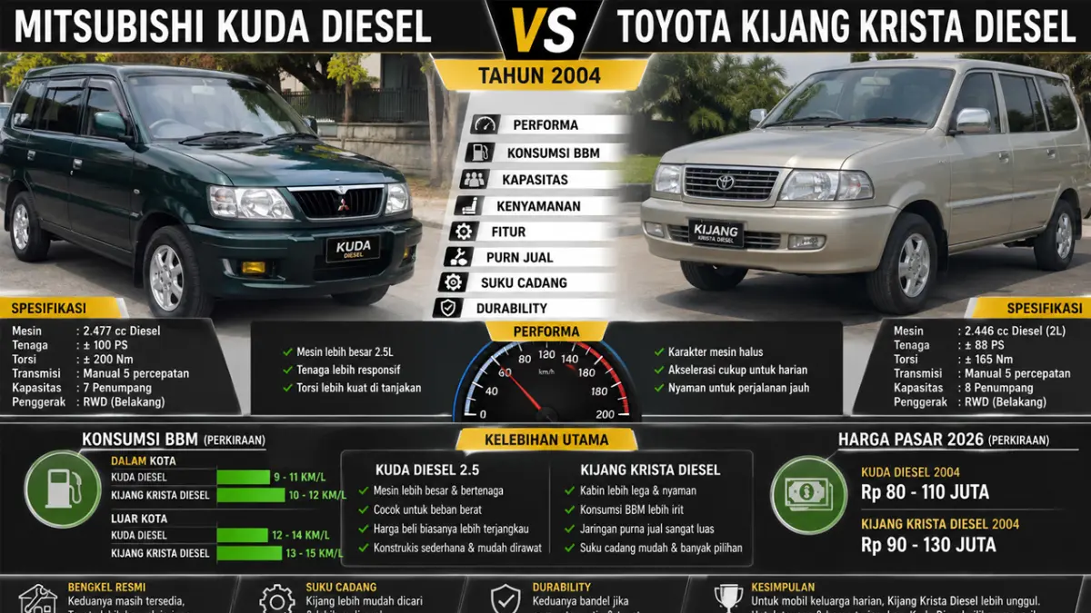 Kuda Diesel vs Kijang Krista, Dua MPV Lawas yang Masih Dicari Pengguna Mobil Bekas