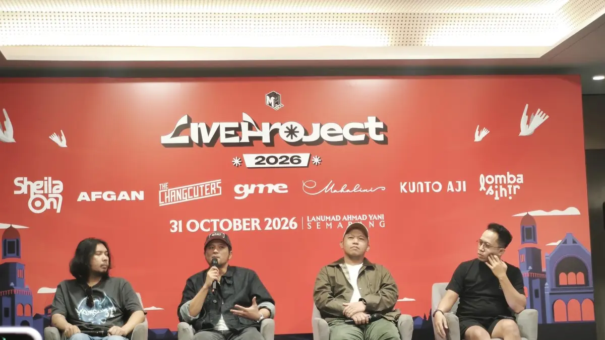 Panitia Live Project 2026 menggelar konferensi pers persiapan konser Oktober mendatang, yang dihadiri manajer Sheila on 7 sekaligus sang manajer, Adam Subarkah pada  Jumat (14/8/2026).