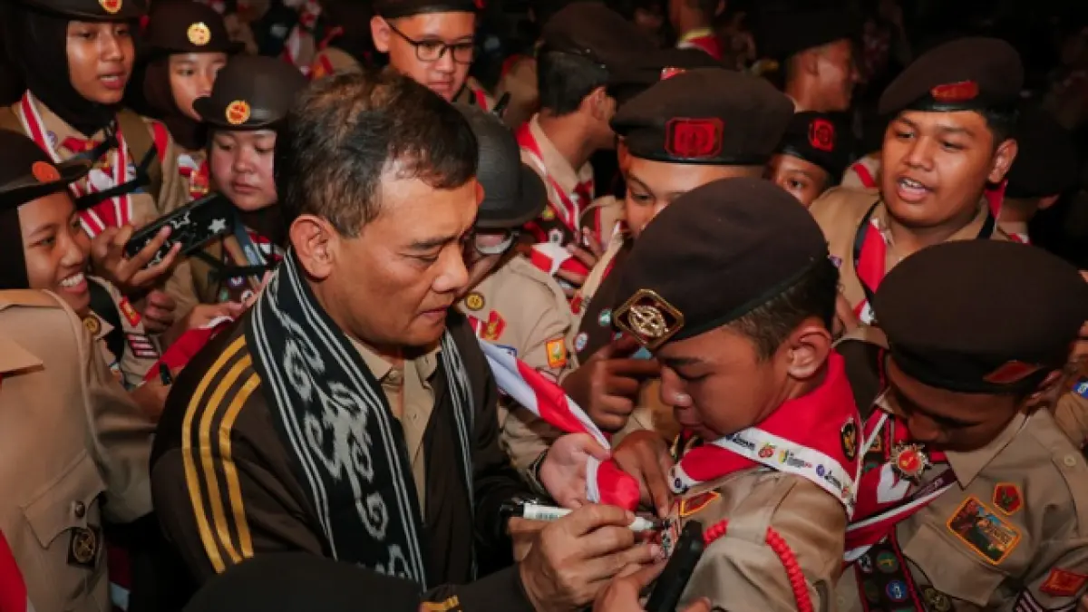Gubernur Jawa Tengah, Ahmad Luthfi, mengunjungi langsung penyelenggaraan Jambore Nasional (Jamnas) ke-XII di Bumi Perkemahan Cibubur, Jakarta Timur, Jumat, 14 Agustus 2026.&nbsp;
