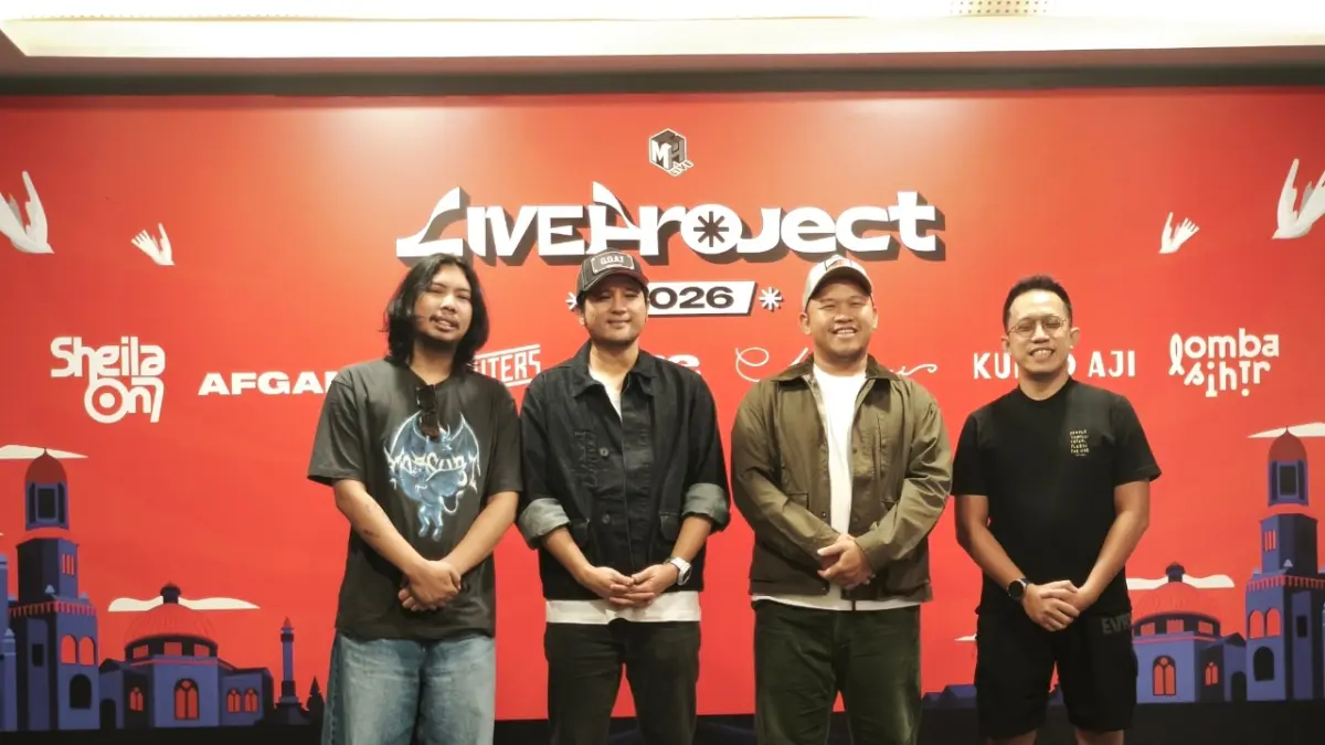 Panitia Live Project 2026 menggelar konferensi pers persiapan konser Oktober mendatang, Jumat (14/8/2026). (IDA FADILAH/JAWA POS RADAR SEMARANG)