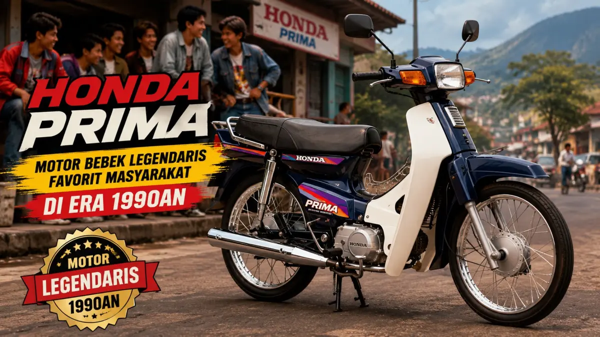 Ilustrasi: Honda Astrea Prima, motor bebek yang pernah jadi idola masyarakat Indonesia di tahun 1990an. (ai/ Sulistiono)