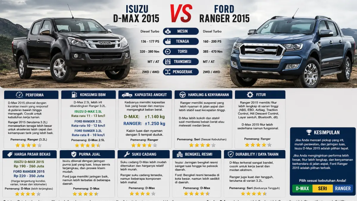 D-Max 2015 vs Ranger 2015