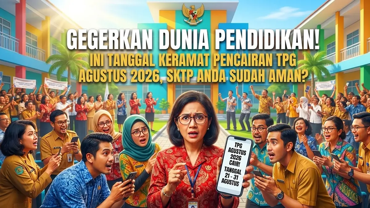 Jangan Kaget! Ini Jadwal Resmi Pencairan TPG Agustus 2026 Guru, Segera Cek SKTP Anda Sebelum Tanggal Ini!

