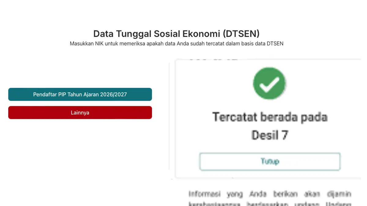 Gara-Gara Ini Hasil Cek Desil dtsen-form.bps.go.id Bisa Berubah Tiap Tahun 
