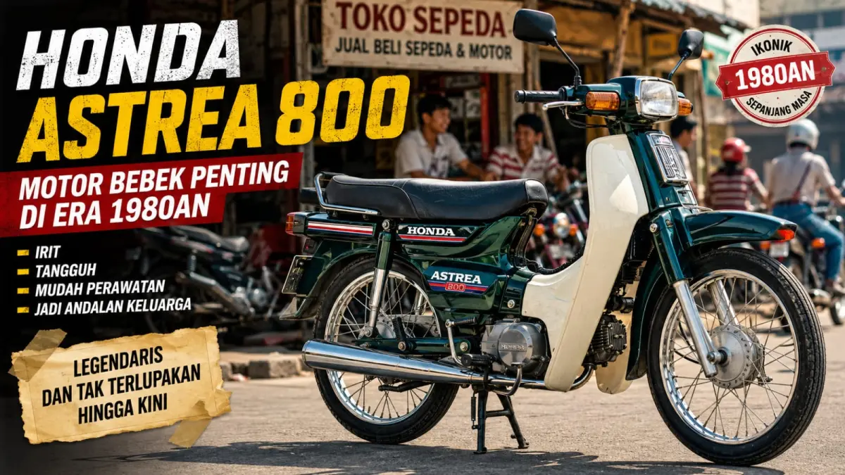 ilustrasi: Honda Astrea 800 bukan sekadar motor bebek, tetapi  menjadi salah satu motor bebek penting era 1980-an. (ai/Sulistiono)