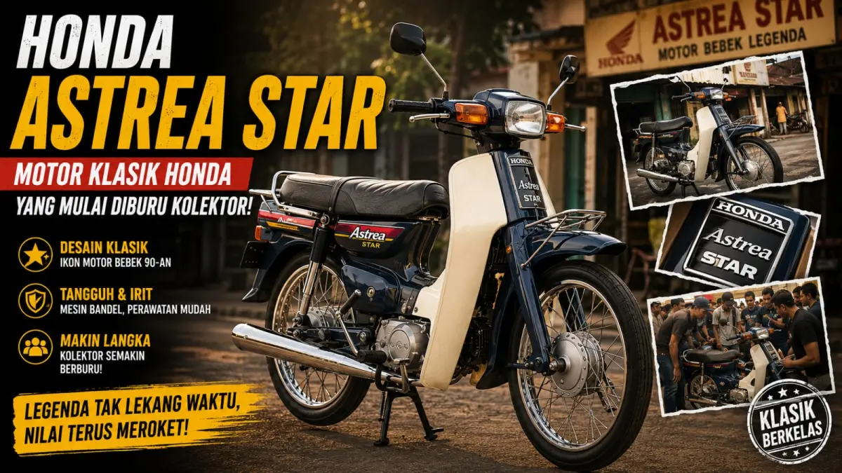Ilustrasi: Salah satu motor klasik besutan Honda, Astrea Star yang kini mulai banyak diburu kolektor. (ai/Sulistiono)
