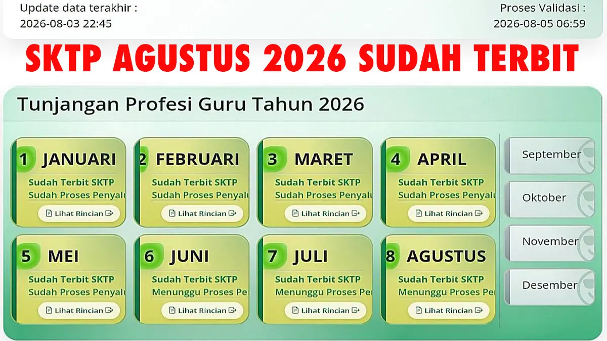 SKTP Agustus 2026 Sudah Terbit: Ini 5 Tahapan Resmi Penyaluran TPG Agustus 2026