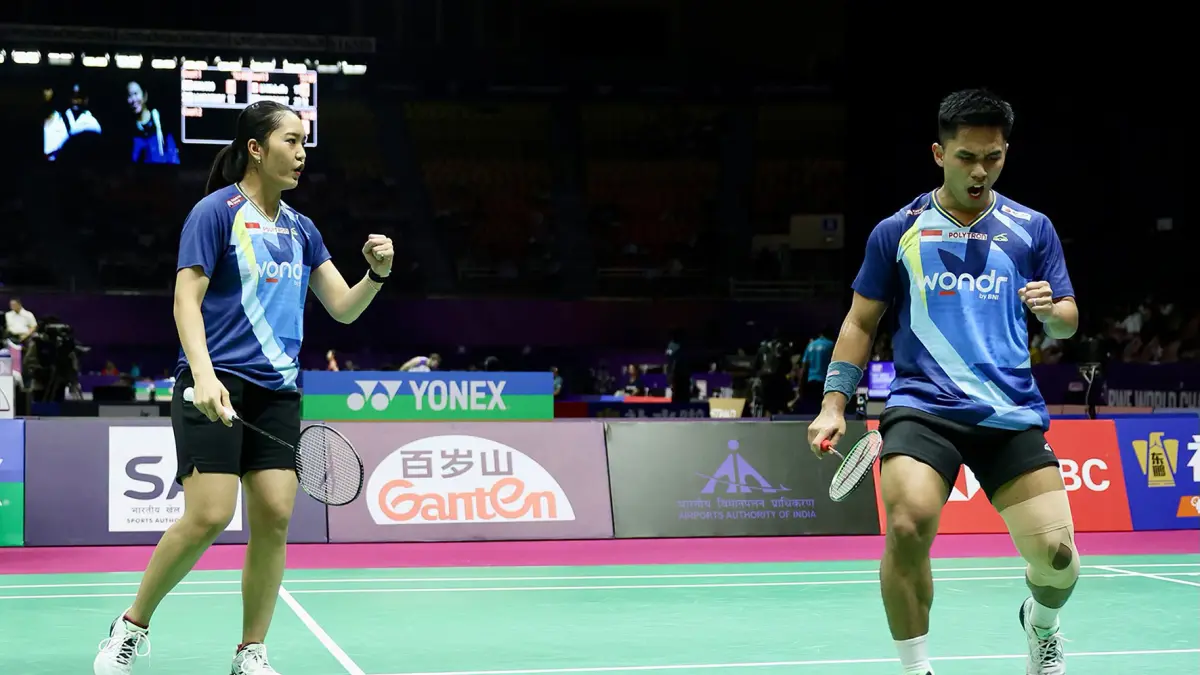 Amri Syahnawi/Nita Violina Marwah lolos ke babak perempatfinal Kejuaraan Dunia 2026 usai mengandaskan wakil Chinese Taipei, Ye Hong Wei/Nicole Gonzales Chan dengan skor 21-5, 21-18.