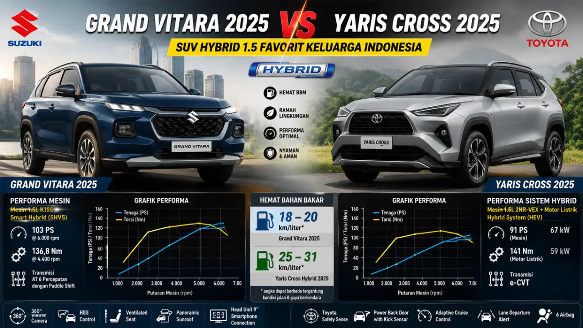 Grand Vitara 2025 Punya Harga Lebih Menarik, tapi Yaris Cross Unggul di Bagian Ini