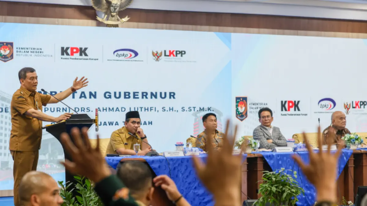 Rapat Koordinasi Penguatan Integritas dan Pencegahan Korupsi dalam Pemerintahan Daerah di Semarang, Kamis, 20 Agustus 2026.