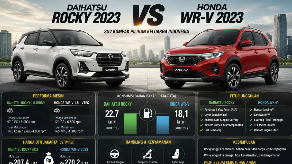 Daihatsu Rocky 2023 vs Honda WR-V 2023