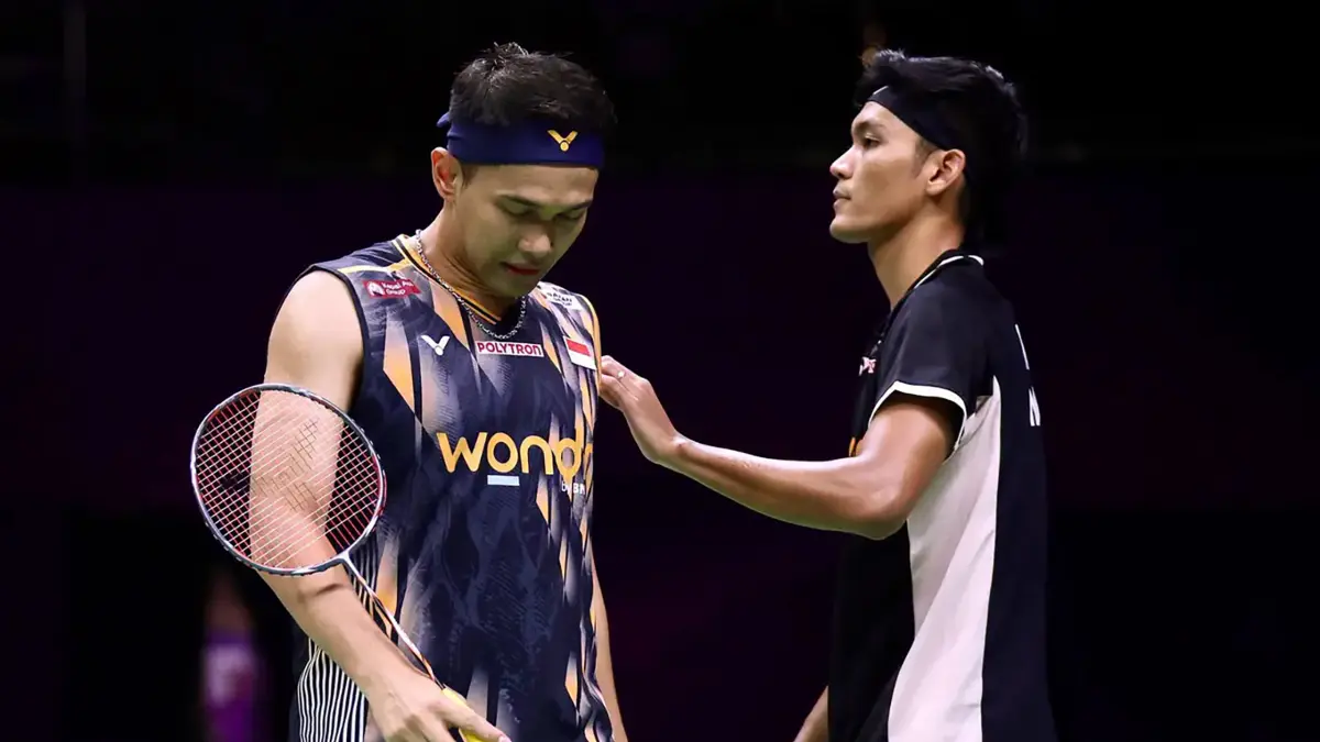 Fajar Alfian/Muhammad Shohibul Fikri harus mengakui keunggulan ganda Chinese Taipei, Lee Jhe-Huei/Yang Po-Hsuan dengan skor 19-21, 16-21.