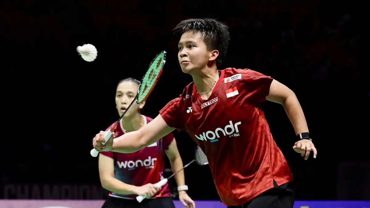 Febriana Dwipuji Kusuma/Meilysa Trias Puspitasari harus mengakui wakil Korea Selatan unggulan ketiga, Baek Ha Na/Lee So Hee dengan skor 11-21, 11-21.