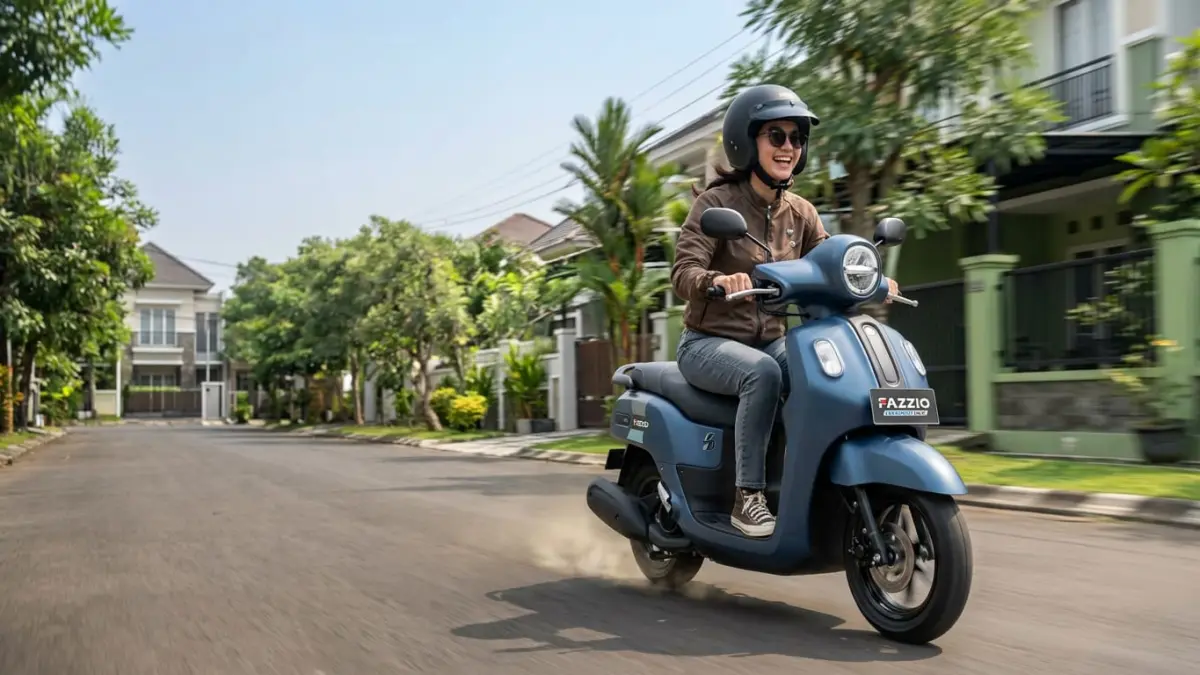 Ilustrasi: Dengan teknologi yang dimiliki, salah satu kelebihan Yamaha Fazzio Hybird 125 adalah pada tarikan awal. (ai/Sulistiono)