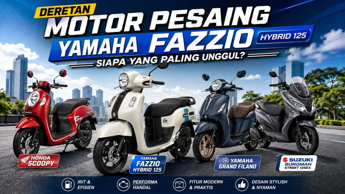 Ilustrasi: Di kelasnya, Yamaha Fazzio memiliki pesaing yak tak kalah kuat, termasuk dari produk Honda sendiri. (ai/Sulistiono)