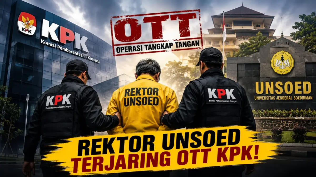 Ilustrasi: OTT KPK ke 19 di tahun 2026,kali ini menjaring Rektor Unsoed, Purwokerto, Prof. Akhmad Sodiq. (ai/Sulistiono)