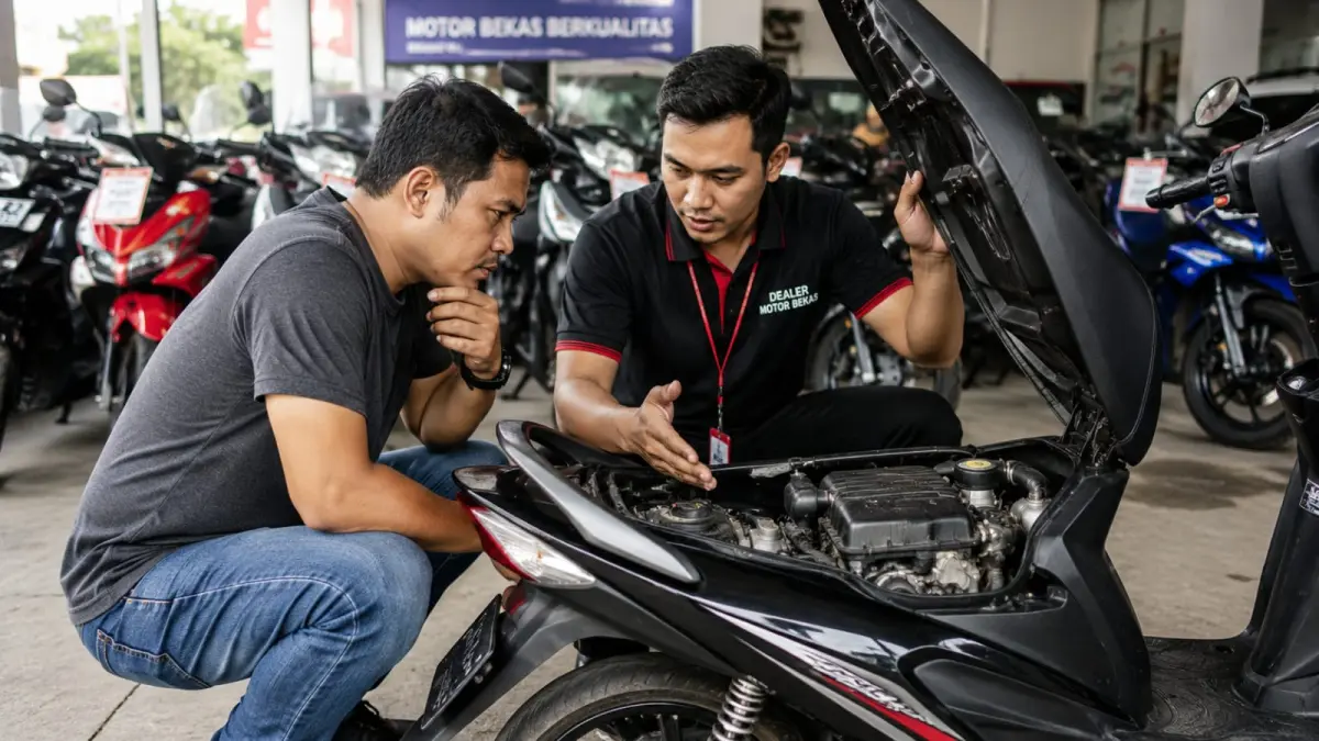 Ilustrasi: Wajib periksa komponen ini saat membeli motor bekas, jika anda tidak ingin menyesal, karena merasa "keblondrok". (ai/Sulistiono)