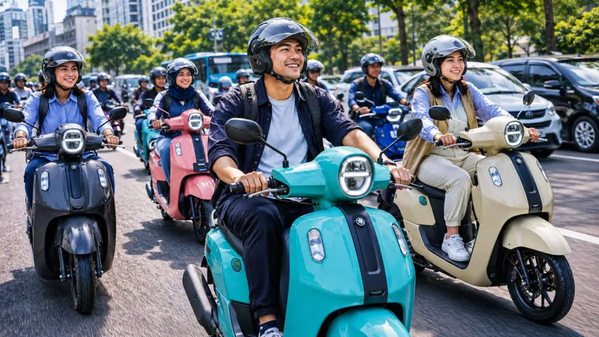 Ilustrasi: Yamaha Fazzio mulai memiliki banyak penggemar karena bentuknya yang retro. (ai/Sulistiono)