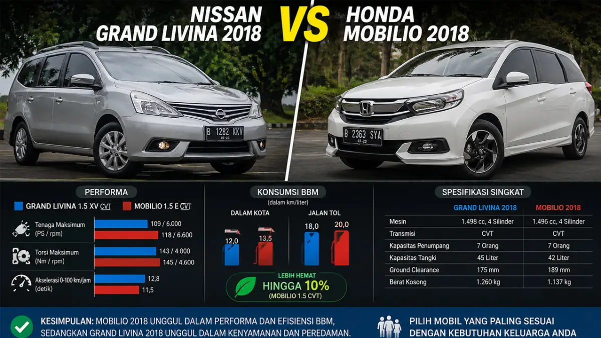 Nissan Grand Livina 2018 vs Honda Mobilio 2018