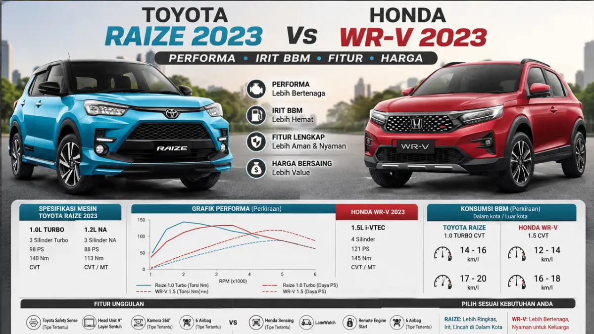 Toyota Raize 2023 vs Honda WR-V 2023