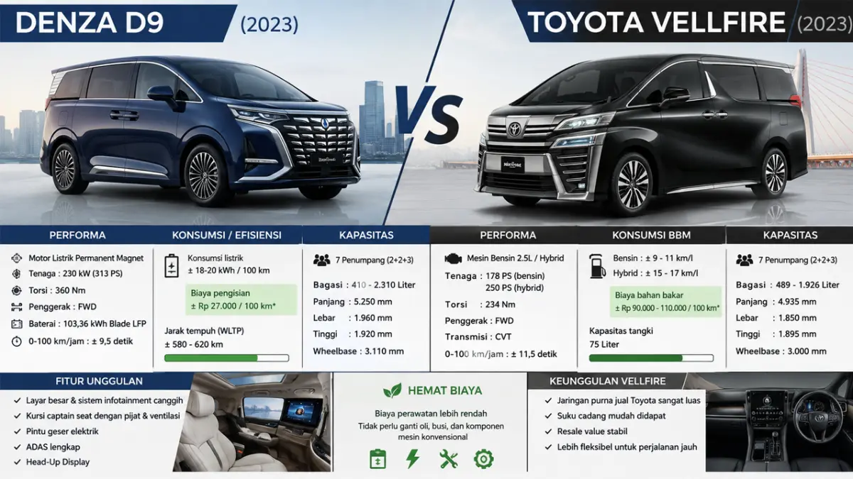 Denza D9 vs Vellfire 2023