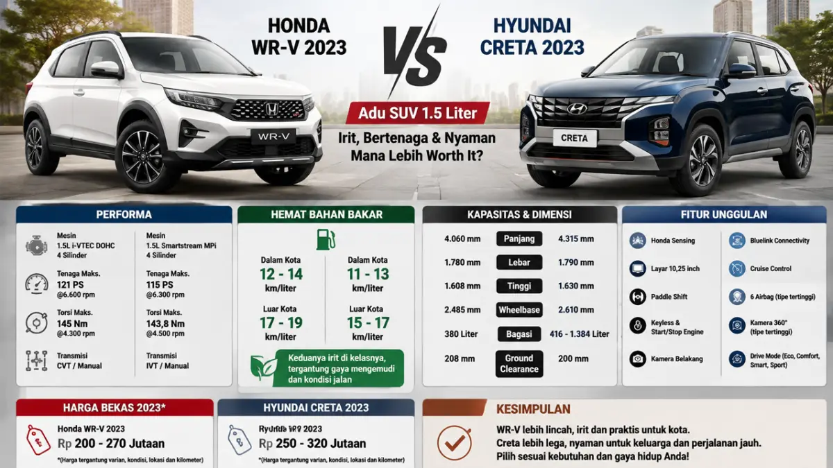 Honda WR-V 2023 vs Creta 2023
