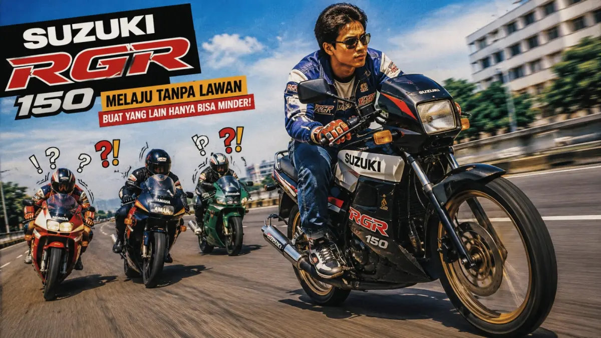 Ilustrasi: Pada masa kejayaannya di era tahun 199an, Suzuki RGR 150 sempat bikin pesaingnya "minder"ketika bertemu dijalanan. (ai/Sulistiono)