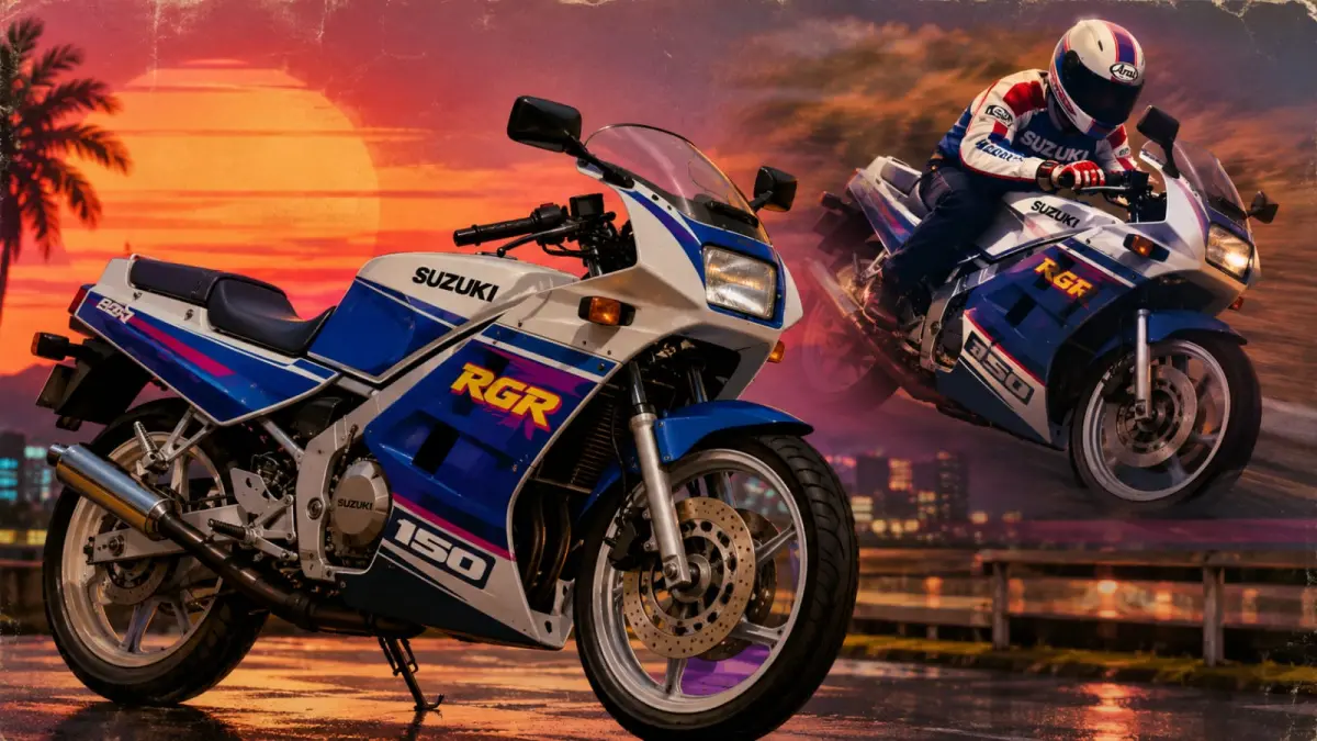 Ilustrasu: Suzuki RGR 150, Motor Sport 2Tak, yang pernah menjadi andalan Suzuki di era tahun 90an. (ai/Sulistiono)