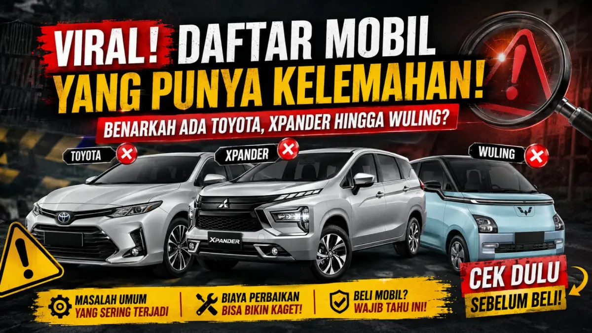 Ilustrasi: Beredar di media sosial daftar merek-merek mobil yang memiliki kelemahan memancing perhatian konsumen. (ai/Sulistiono)