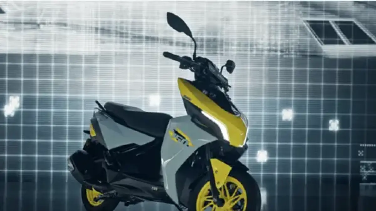 Desain TVS Ntorq 150, motor besutan TVS pabrikan asal India ini terinspirasi dengan model pesawat tempur.TVS Ntorq 150. (Ist)