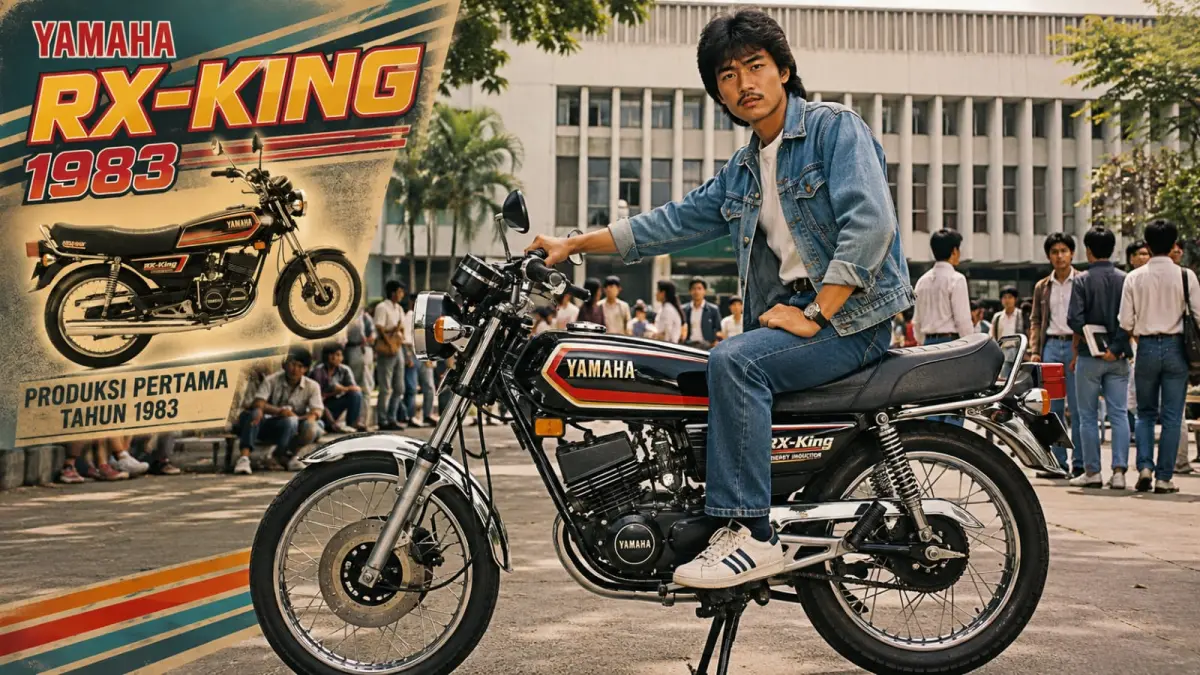 Ilustrasi: Yamaha RX King, motor legendaris Yamaha ini pertama kali di rilis tahun 1983 dan menjadi Raja Jalanan Motor2-Tak. (ai/Sulistiono)