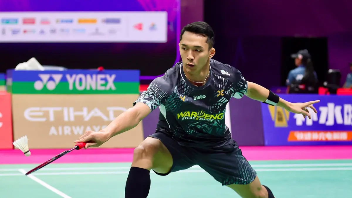 Jonatan Christie melaju ke babak 16 besar China Masters 2026 BWF Super 750 usai mengalahkan wakil Malaysia, Leong Jun Hao dengan skor 21-17, 21-19.