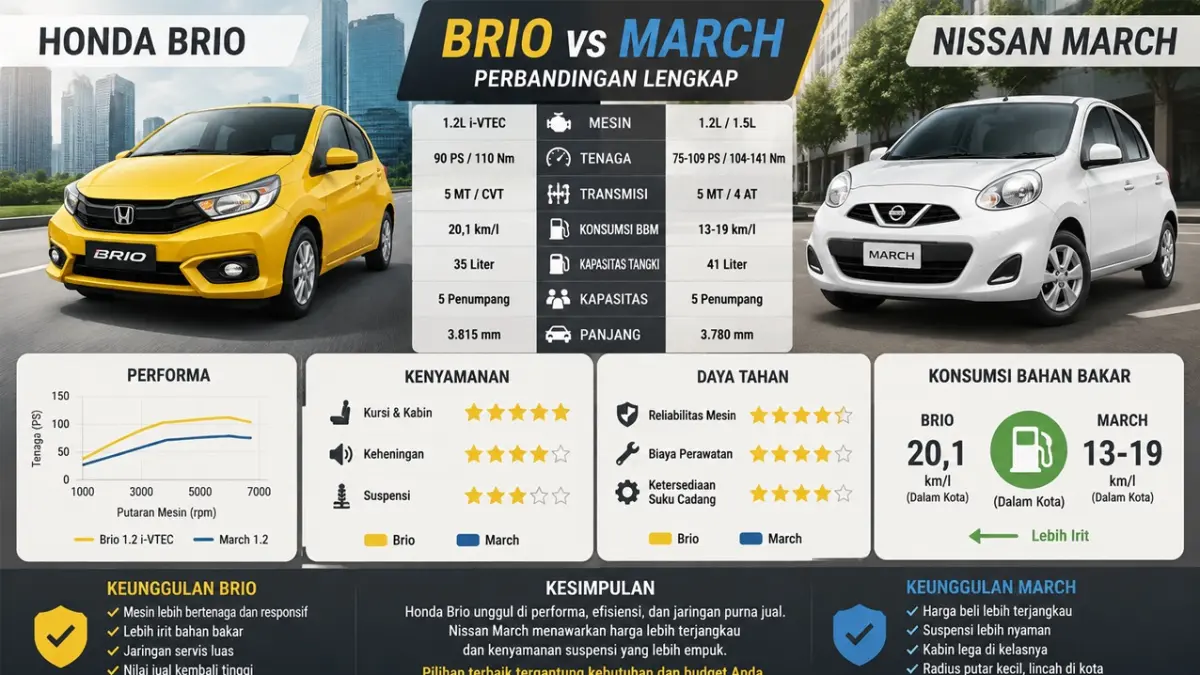 perbandingan Honda Brio dan Nissan March