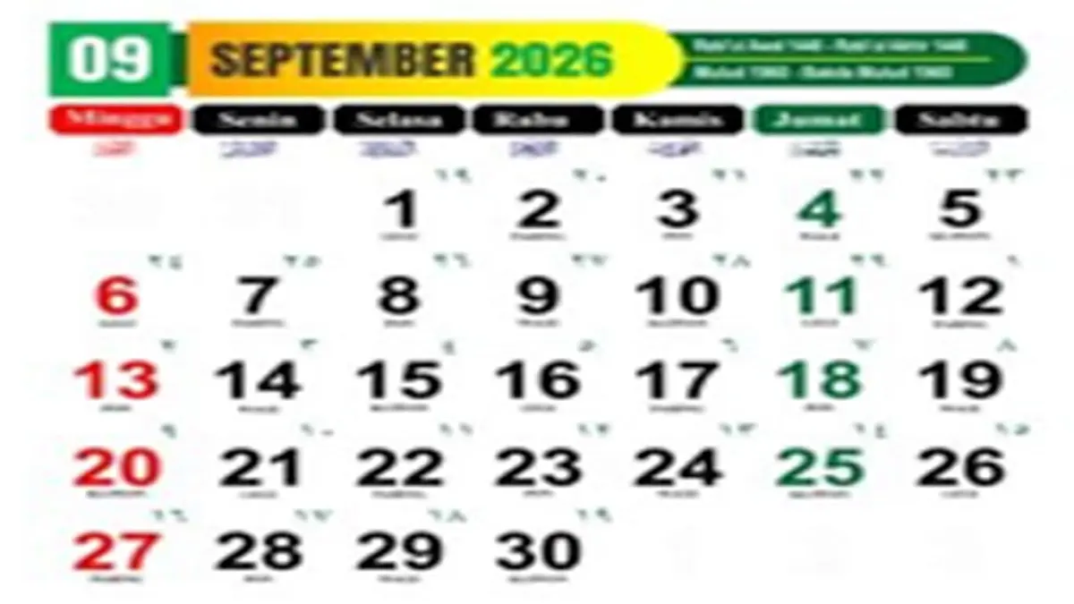 Kalender Jawa September 2026 Lengkap dengan Weton: Cek Hari Baik dan Transisi Bulan Bakda Mulud!
