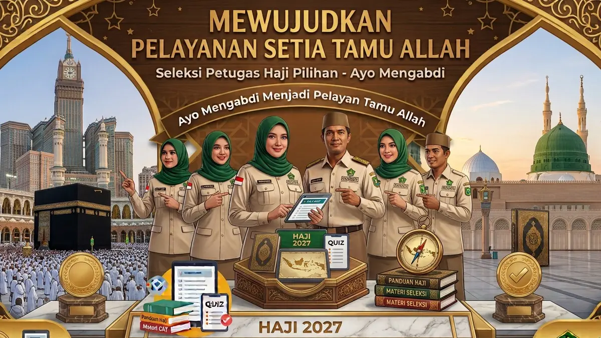 Kisi-Kisi Materi Ujian CAT Petugas Haji 2027 dan 30+ Soal Lengkap dengan Jawabannya (GRAFIS FALAKH)
 