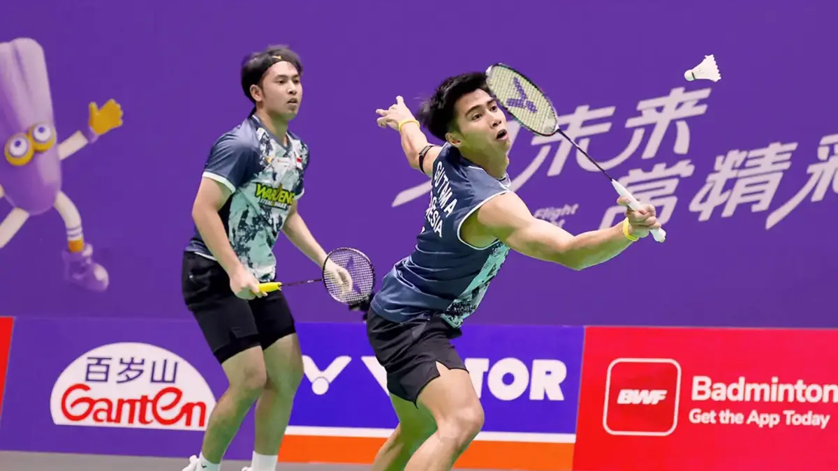 Sabar Karyaman Gutama/Moh Reza Pahlevi Isfahani melaju ke babak perempatfinal China Masters 2026 usai mengalahkan ganda Denmark, Daniel Lundgaard/Mads Vestergaard dengan skor 21-15, 21-15.