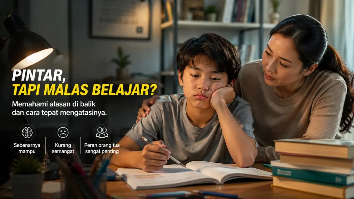 Ilustrasi : Anak yang terlihat malas belajar tidak selalu benar-benar malas. Orang tua perlu memahami penyebabnya sebelum memberikan teguran atau hukuman. (ai/Sulistiono)