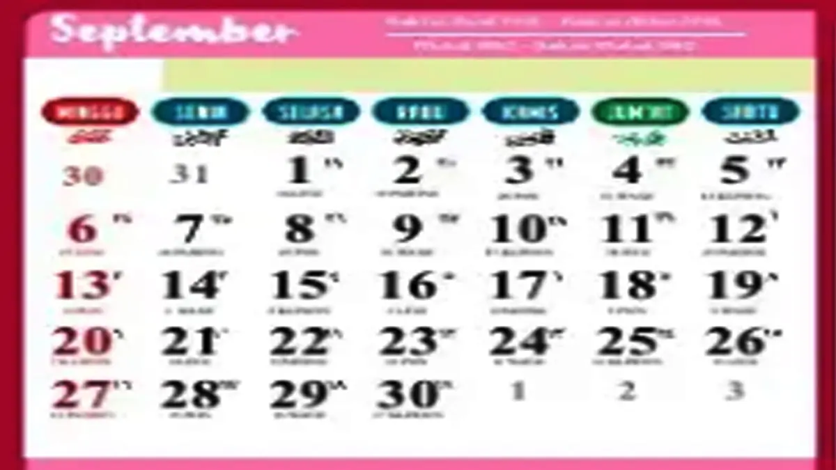 Bikin Geleng-Geleng Kepala, Ini Penampakan Kalender September 2026: Warga Twitter Langsung Heboh!
