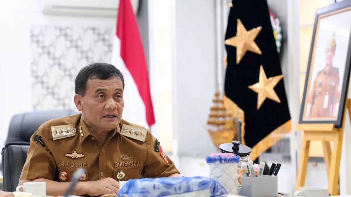 Gubernur Ahmad Luthfi dalam Rapat Perluasan Uji Coba Perlindungan Sosial Digital Berbasis Infrastruktur Digital Publik yang digelar secara daring dan dipimpin Ketua Dewan Ekonomi Nasional (DEN) Luhut B Pandjaitan, Selasa (8/9/2026).
