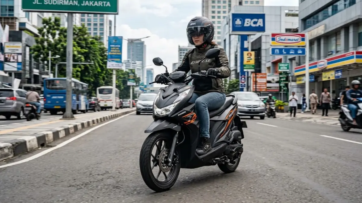 Ilustrasi: Honda BeAT Street 2026 menawarkan perpaduan desain street style, mesin 109,5 cc eSP dan efisiensi bahan bakar untuk menunjang mobilitas harian. (ai/Sulistiono)

