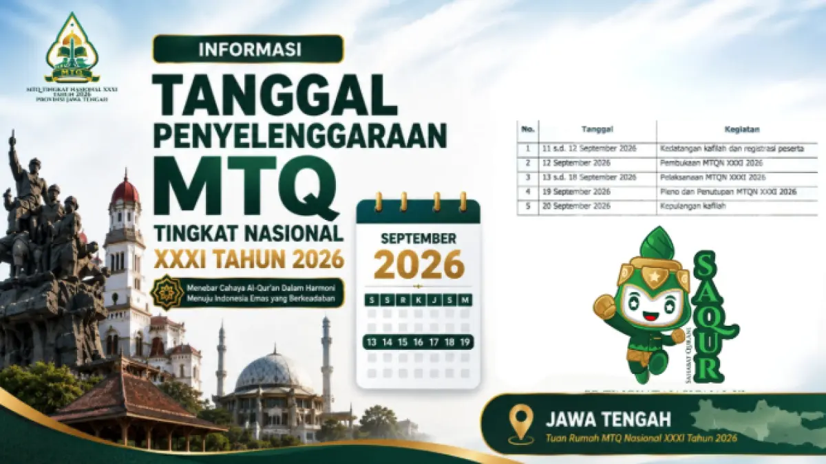 Jadwal Lengkap MTQ Nasional 2026 Semarang: Lokasi Lomba dan Cara Menonton Langsung