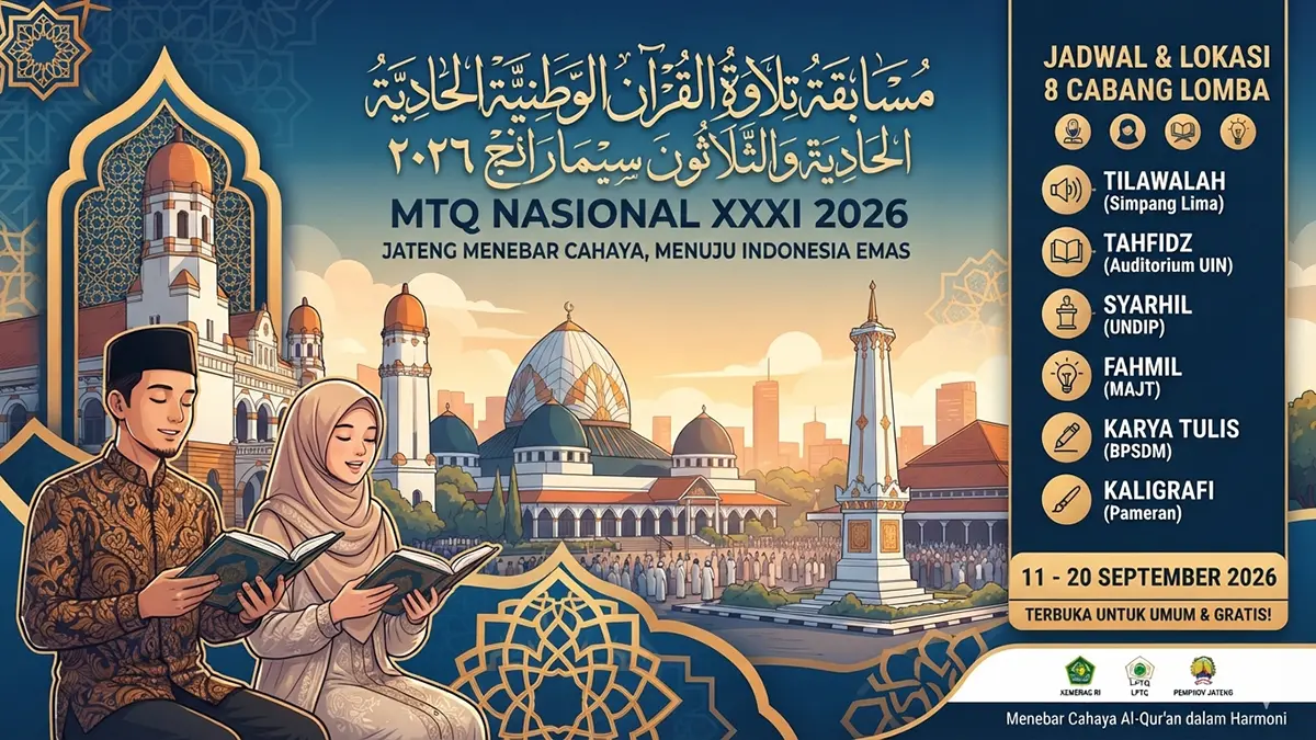 Mulai 11 September! Ini Rundown Acara MTQ Nasional XXXI Semarang dan Akses Nonton Perlombaan 
