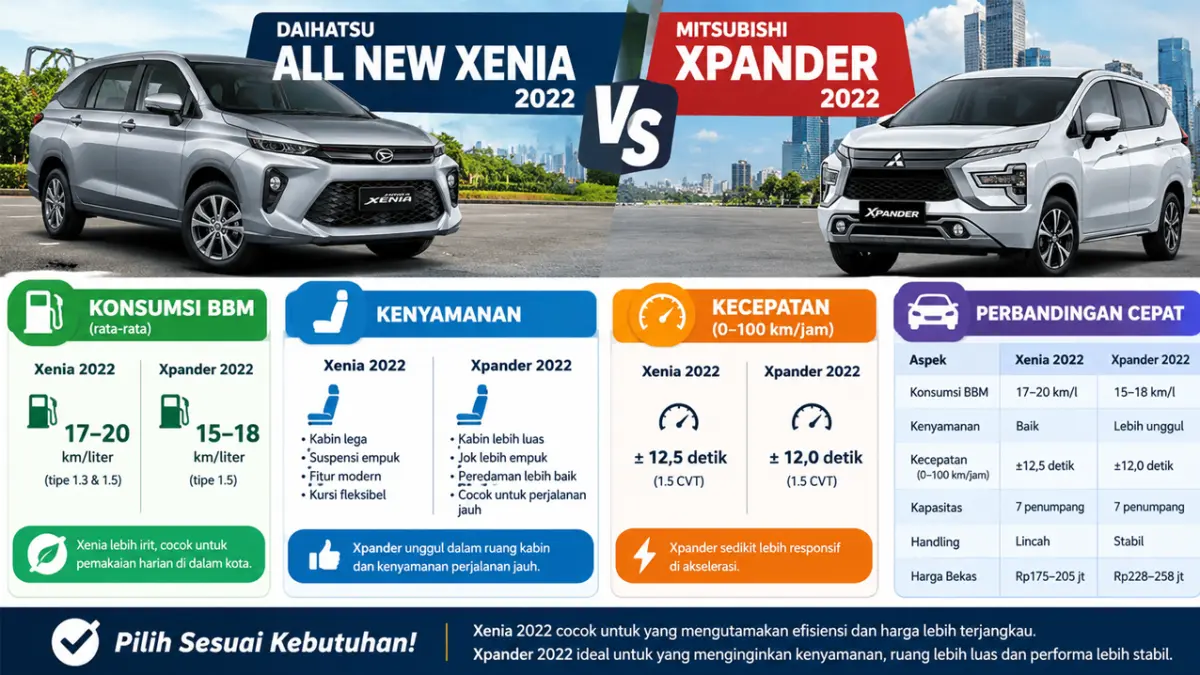 Daihatsu Xenia 2022 vs Mitsubishi Xpander 2022