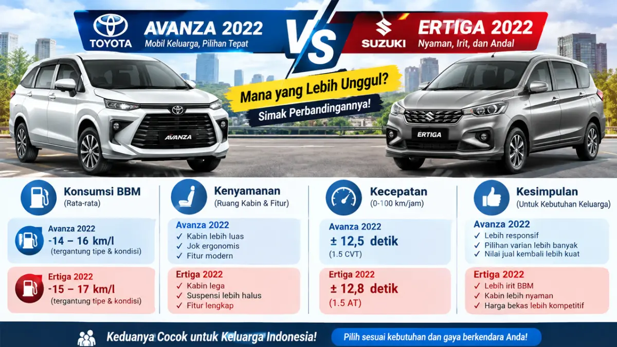 Toyota Avanza 2022 vs Suzuki Ertiga 2022